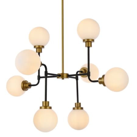 A large image of the Elegant Lighting LD7038D36 Black / Brass