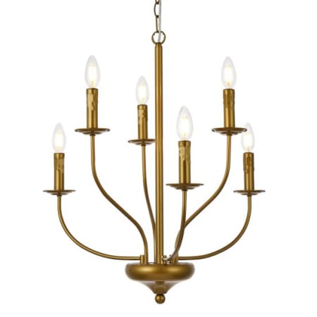 A large image of the Elegant Lighting LD7046D24 Brass