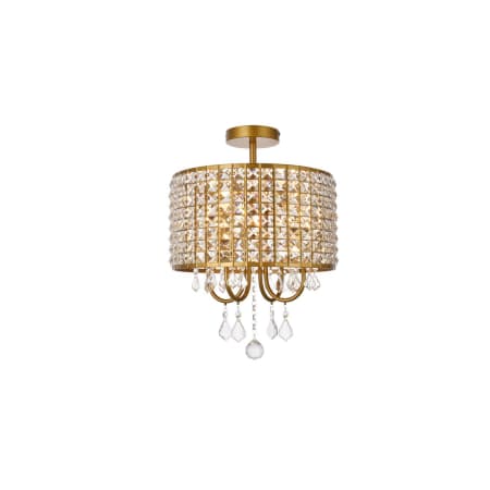 A large image of the Elegant Lighting LD712F14 Brass