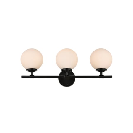 A large image of the Elegant Lighting LD7301W24 Black / Frosted White