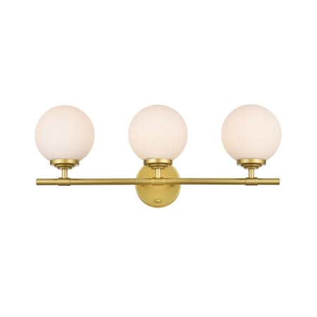 A large image of the Elegant Lighting LD7301W24 Brass / Frosted White
