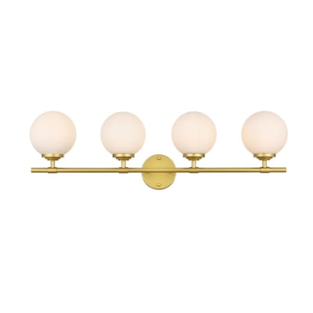 A large image of the Elegant Lighting LD7301W33 Brass / Frosted White