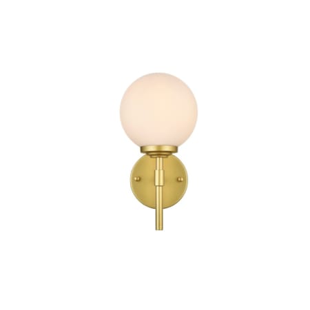 A large image of the Elegant Lighting LD7301W6 Brass / Frosted White