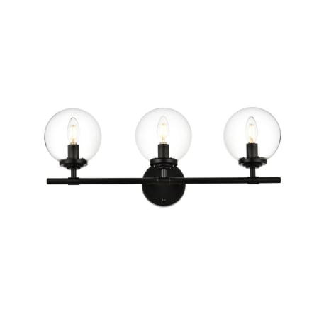 A large image of the Elegant Lighting LD7302W24 Black / Clear