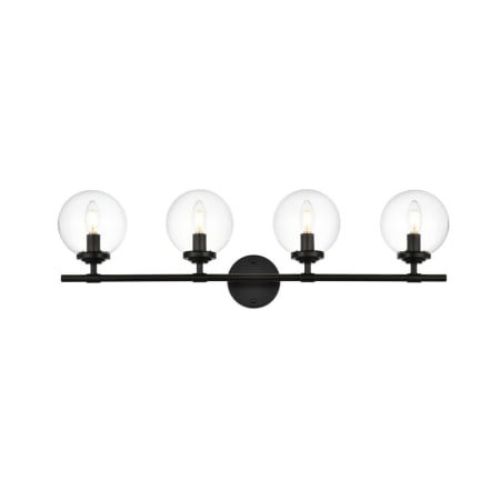 A large image of the Elegant Lighting LD7302W33 Black / Clear