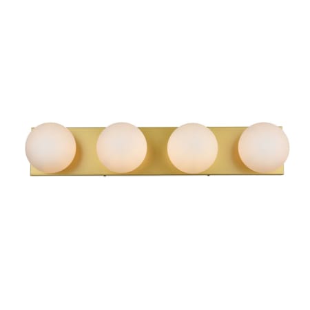 A large image of the Elegant Lighting LD7303W31 Brass / Frosted White