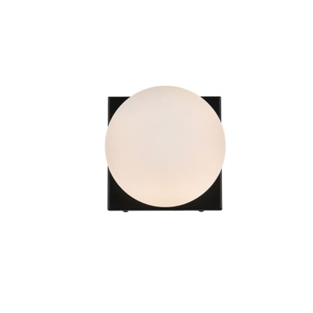 A large image of the Elegant Lighting LD7303W6 Black / Frosted White