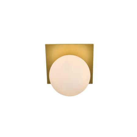 A large image of the Elegant Lighting LD7304W7 Brass / Frosted White