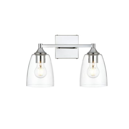 A large image of the Elegant Lighting LD7307W15 Chrome / Clear