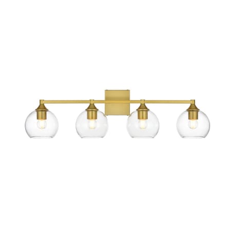 A large image of the Elegant Lighting LD7308W33 Brass / Clear