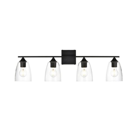 A large image of the Elegant Lighting LD7309W34 Black / Clear