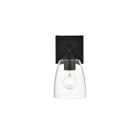 A large image of the Elegant Lighting LD7309W5 Black / Clear