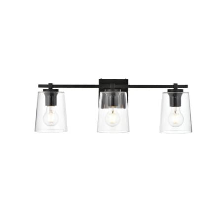 A large image of the Elegant Lighting LD7310W23 Black / Clear