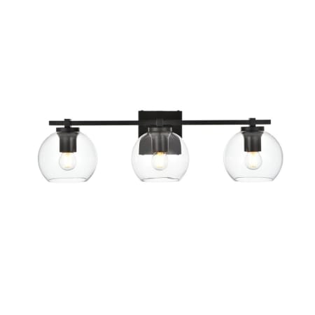 A large image of the Elegant Lighting LD7311W24 Black / Clear