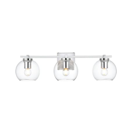 A large image of the Elegant Lighting LD7311W24 Chrome / Clear