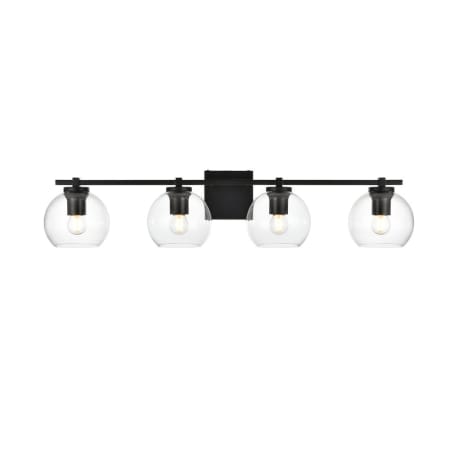 A large image of the Elegant Lighting LD7311W34 Black / Clear