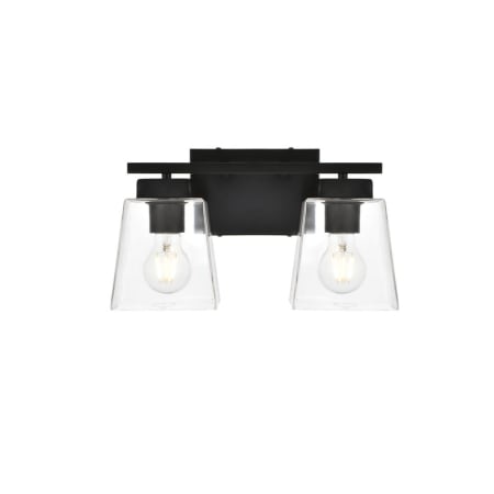 A large image of the Elegant Lighting LD7312W14 Black / Clear