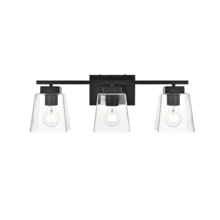 A large image of the Elegant Lighting LD7312W23 Black / Clear
