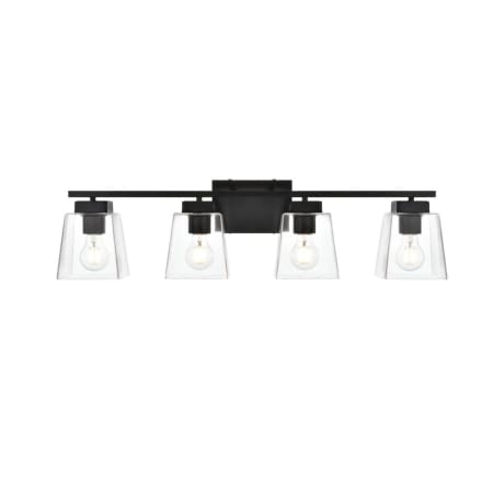 A large image of the Elegant Lighting LD7312W32 Black / Clear
