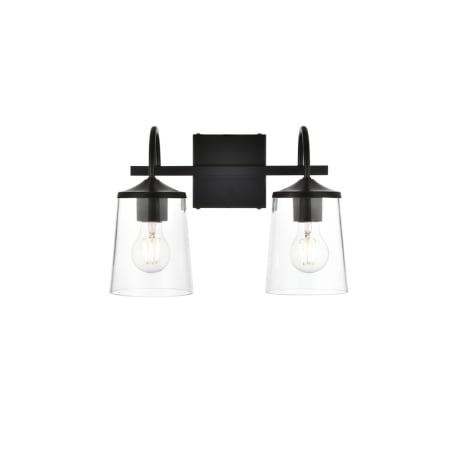 A large image of the Elegant Lighting LD7313W14 Black / Clear