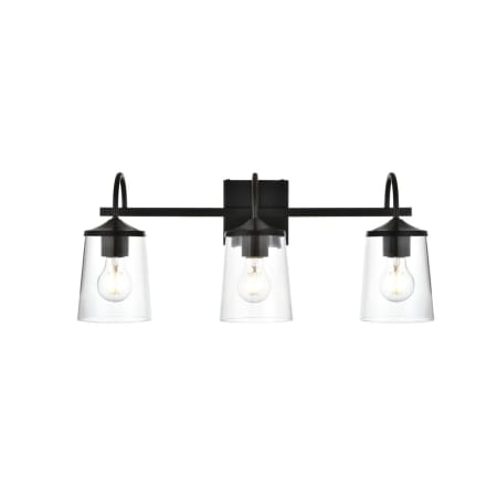A large image of the Elegant Lighting LD7313W24 Black / Clear