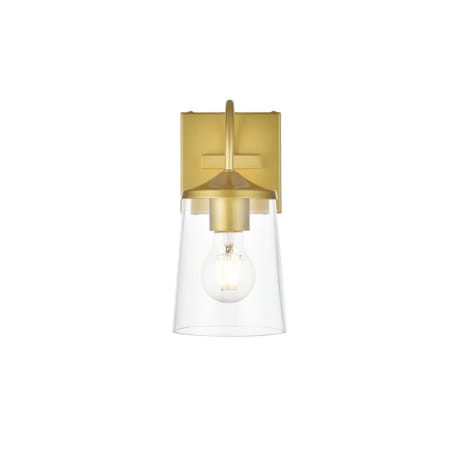 A large image of the Elegant Lighting LD7313W5 Brass / Clear