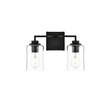 A large image of the Elegant Lighting LD7314W14 Black / Clear