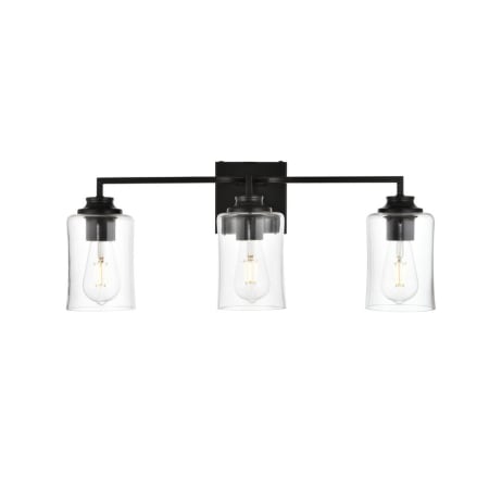 A large image of the Elegant Lighting LD7314W23 Black / Clear