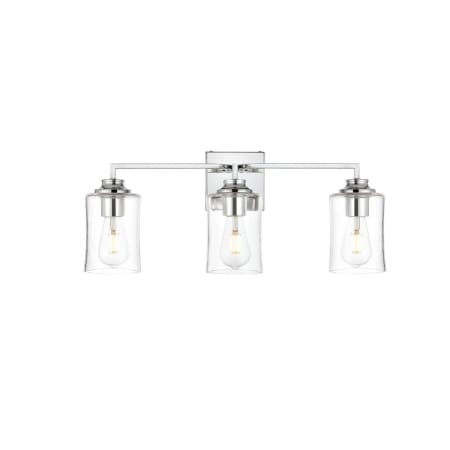 A large image of the Elegant Lighting LD7314W23 Chrome / Clear