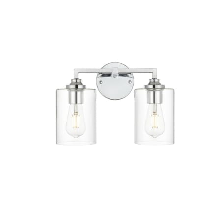 A large image of the Elegant Lighting LD7315W14 Chrome / Clear