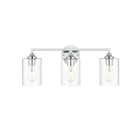 A large image of the Elegant Lighting LD7315W23 Chrome / Clear