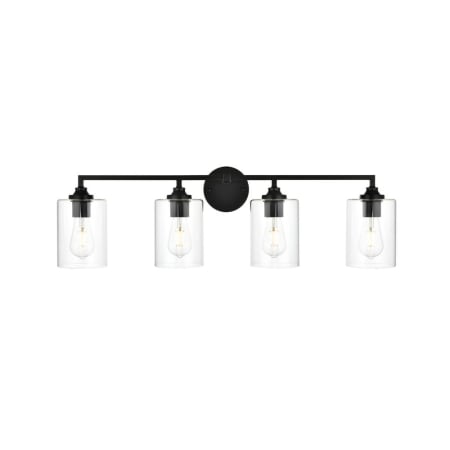 A large image of the Elegant Lighting LD7315W33 Black / Clear