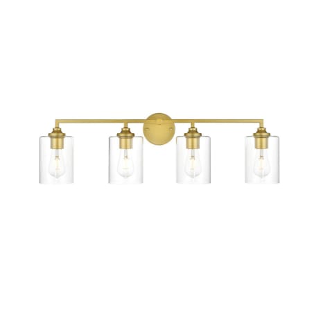 A large image of the Elegant Lighting LD7315W33 Brass / Clear