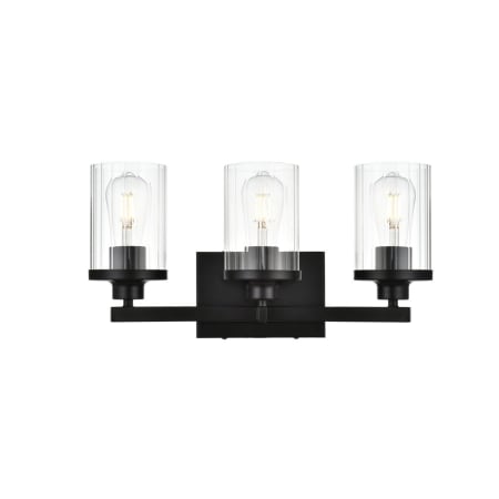 A large image of the Elegant Lighting LD7316W18 Black / Clear
