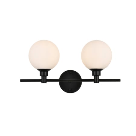 A large image of the Elegant Lighting LD7317W19 Black / Frosted White