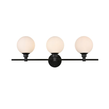 A large image of the Elegant Lighting LD7317W28 Black / Frosted White