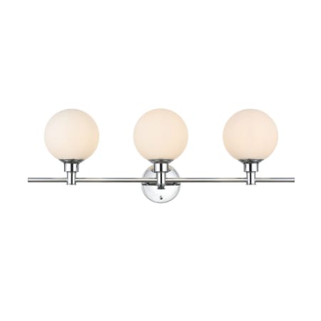 A large image of the Elegant Lighting LD7317W28 Chrome / Frosted White