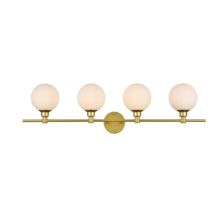 A large image of the Elegant Lighting LD7317W38 Brass / Frosted White