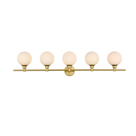 A large image of the Elegant Lighting LD7317W47 Brass / Frosted White
