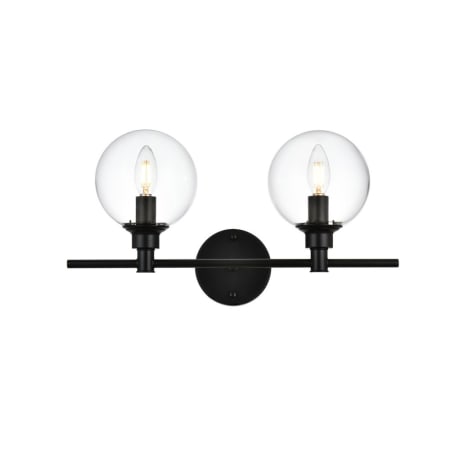 A large image of the Elegant Lighting LD7318W19 Black / Clear
