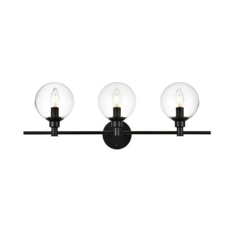 A large image of the Elegant Lighting LD7318W28 Black / Clear