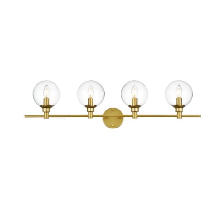 A large image of the Elegant Lighting LD7318W38 Brass / Clear