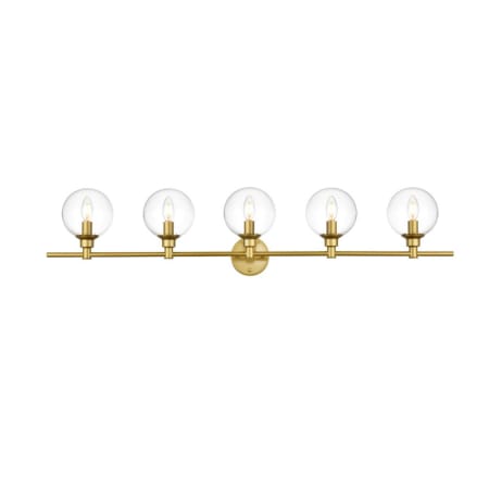 A large image of the Elegant Lighting LD7318W47 Brass / Clear