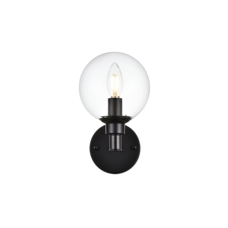 A large image of the Elegant Lighting LD7318W6 Black / Clear
