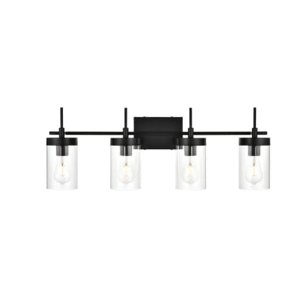 A large image of the Elegant Lighting LD7319W32 Black / Clear
