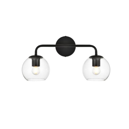A large image of the Elegant Lighting LD7321W19 Black / Clear
