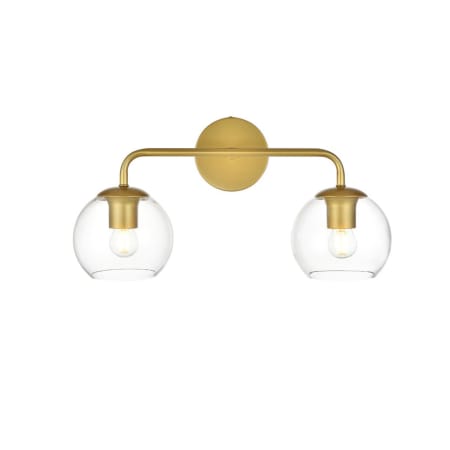 A large image of the Elegant Lighting LD7321W19 Brass / Clear