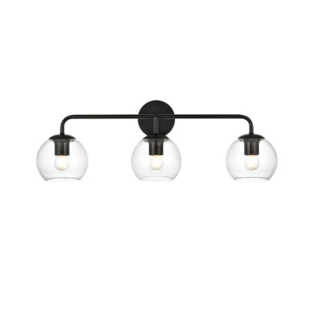 A large image of the Elegant Lighting LD7321W28 Black / Clear