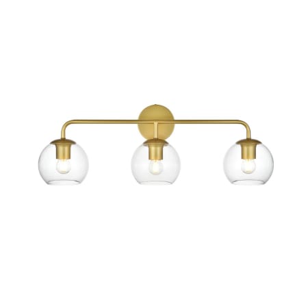 A large image of the Elegant Lighting LD7321W28 Brass / Clear