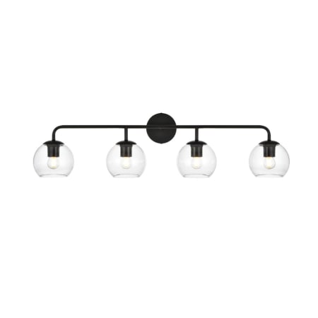 A large image of the Elegant Lighting LD7321W37 Black / Clear